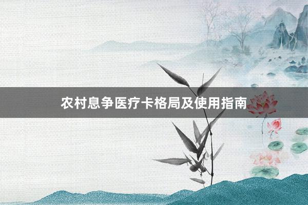 农村息争医疗卡格局及使用指南